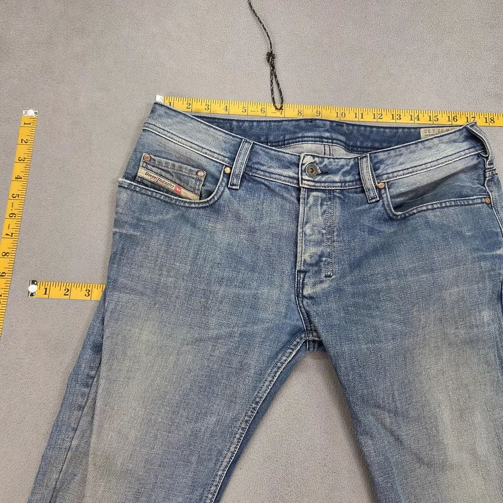 Diesel Zathan Jeans Mens Blue Zip Fly‎ Denim Stains 008AT Altered Fits 32x23